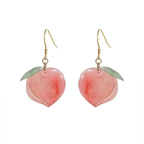 🍑Brand New Luscious Peach Contemporary Womens Earrings - Picture 4 of 7